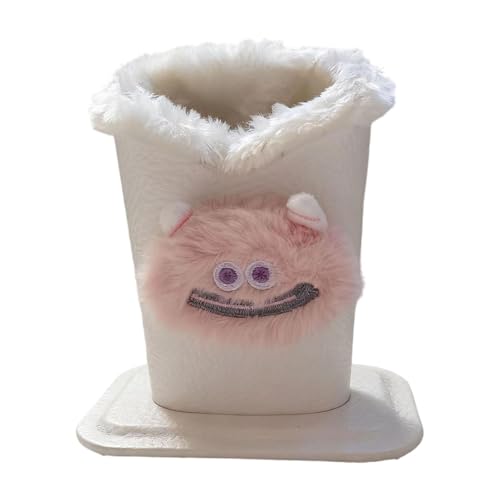 柔らかい裏地付き眼鏡ホルダー メガネ収納オーガナイザー 北欧風 メガネケース 漫画風 ナイトスタンド パソコンデスク用, ピンクモンスター