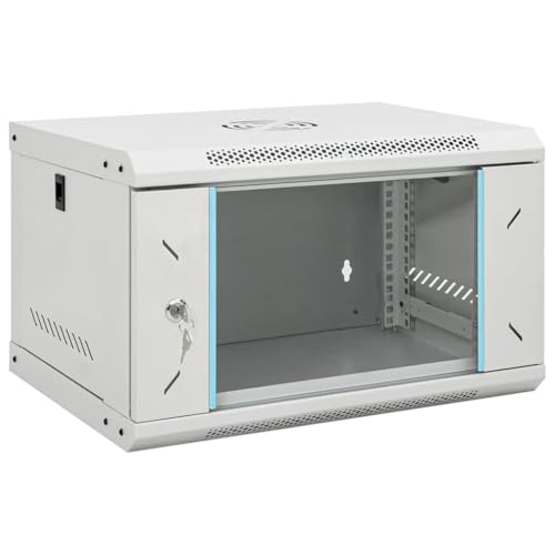 Gabinete de Servidor de Montaje en Pared Gabinete de Rack de Red de TI, Puerta con Cerradura y Paneles Laterales, Puerta de Vidrio Estándar, for Equipos de TI, Dispositivos A/V, Paquete Plano