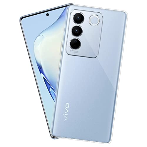 Image of NISHTECH Silicone for Vivo V27 5G, V27 Pro 5G Premium Transparent Hybrid Soft Slim Dust Proof Back Case Cover with Camera Protection