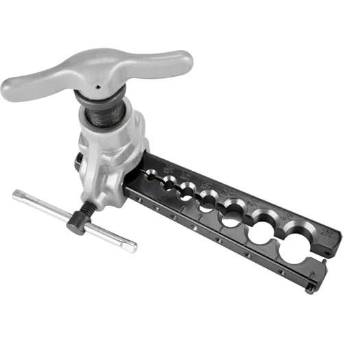 Deluxe 37 Degree Mild and Stainless Brake Line and Fuel Line Flaring Tool for AN and JIC Fittings Creates Precise Single Flares on Multiple Tubing Sizes and Materials