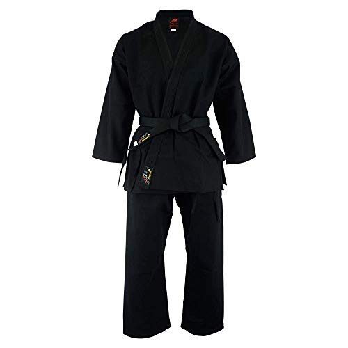 Karaté blanc lourd noir Playwell 16oz kimono arts martiaux taille 5 180cm