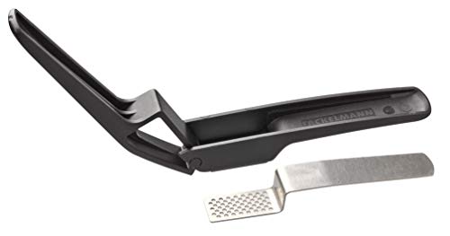 Fackelmann Garlic Press, Garlic & Ginger Crusher & Mincer, Easy Clean Removable Press, Plastic Handle with Stainless Steel Squeezer, 16.5x6x3cm, Grey