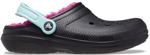 Image of Men's and Women's Classic Lined Clog | Fuzzy Slippers, Black /Pink Multi, 14 Men /16 Women