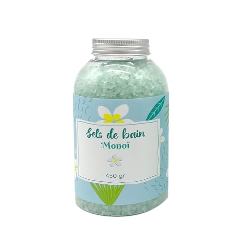 Sali da bagno monoi 450 g - Rilassamento rilassante, spa a casa, cura del corpo, sali da bagno rilassanti muscolari naturali, bene - per adulti e bambini - francese trendy