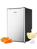Compact Upright Freezer 3.0 Cu.ft Removable Shelves Mini Freezer Low Energy Single Door Refrigeratorfor for Bedroom, Office, Kitchen, Apartment, Dorm，Silver