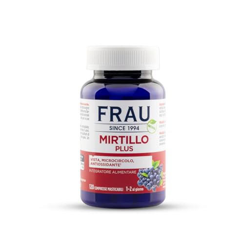 FRAU Mirtillo Plus 120 Compresse da 600 mg, Integratore Alimentare Mirtillo, Estratto di Mirtillo...