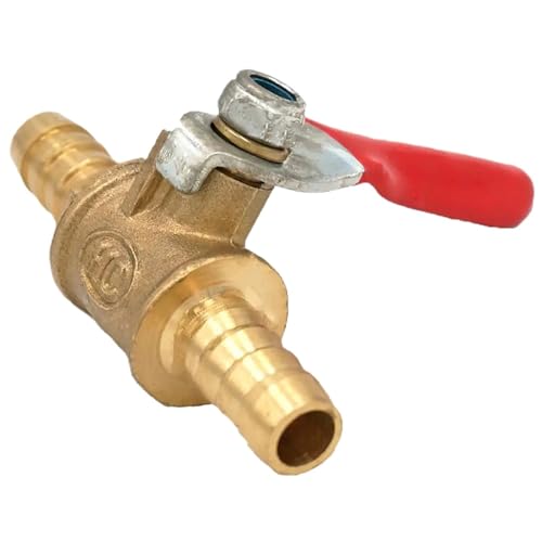 Robinet à bille en laiton barbelé égal 6mm vanne anti fuite pour tuyau eau air
