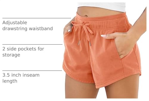 Image of ODODOS Women's Sweat Shorts with Pockets Cotton French Terry Drawstring Summer Workout Casual Lounge Shorts