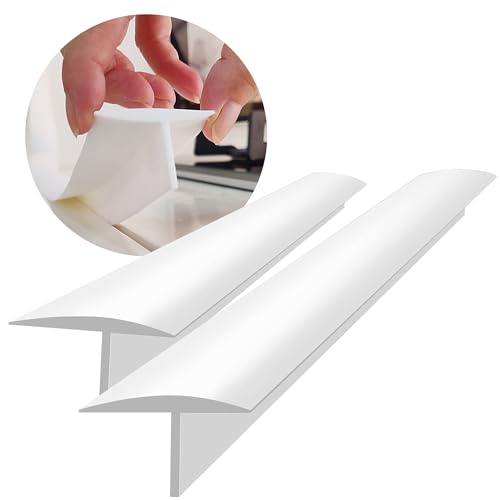Image of KindGa Stove Gap Covers - 30 Inch Silicone Counter Gap Filler 2 Pack White | 0.2-1 inch gap, seal spill between appliances countertop gas, kitchen Long oven range side gap filler for stove and counter