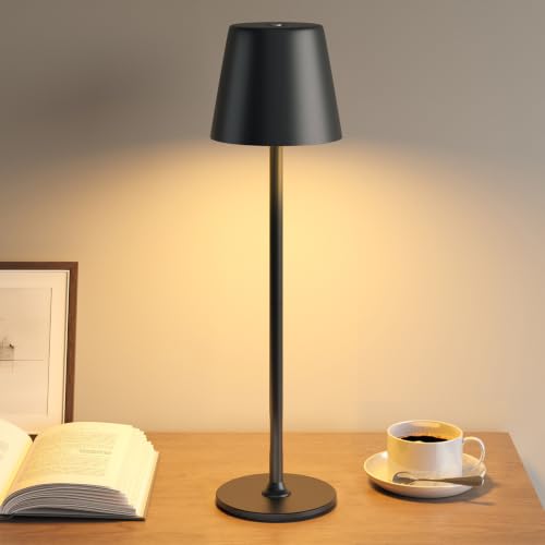 UPXNBOR LED Tischlampe Kabellos, Vollmetall Tischlampe für Outdoor & Indoor – Ansicht 1