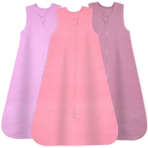 Image of Baby Sleep Sack 6-12 Months - Baby Wearable Blanket - Breathable Cotton Sleep Sacks - 3 Pack Sleeping Bag Sack for Boy Girl, Medium Size, 2-Way Zipper, 0.5 Tog