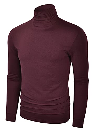Derminpro Men's Slim Fit Soft Turtleneck Long Sleeve Pullover Lightweight T-Shirt
