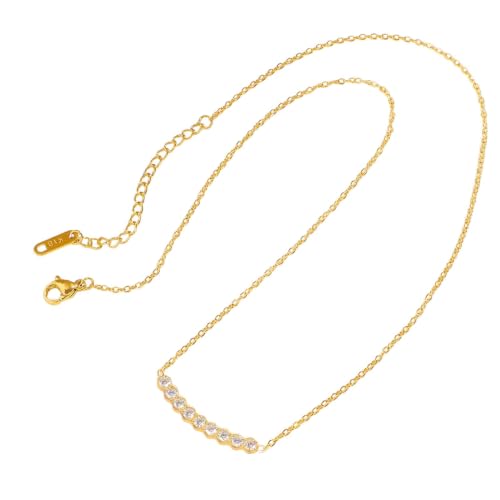 Collier zircon en or chaîne de clavicule pendentif femme imperméable mode