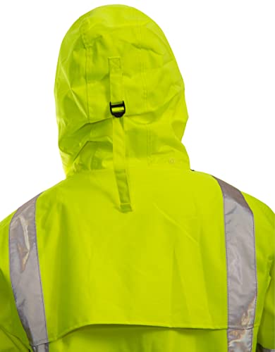 Image of Tingley Icon J24122 High Visibility Jacket With Attached Hood, Small, Fluorescent Yellow-Green /Black