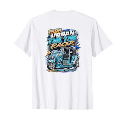 Backprint 1986 Urban Tuk Tuk Racer City Drag Edition Rétro T-Shirt