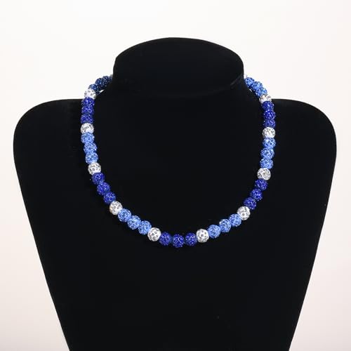 Rhinestone Baseball Necklace for Men Women Boys,Inspired Baseball Beaded Necklace Unisex Bling Baseball Necklaces,Baseball Ice Necklace Sports Jewelry Gift Accessory3