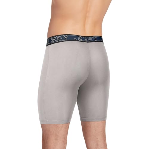 Jockey Men's Underwear Active Microfiber 9" Long Leg Boxer Brief - 3 Pack3