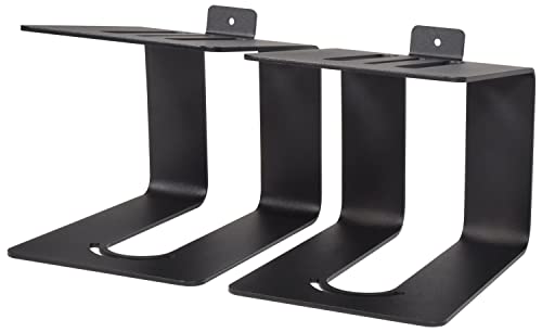 QTX Elevated Desktop Speaker Stands, Black, 190 x 130 x 130mm - Image 2