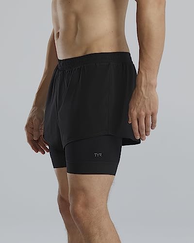 TYR Men’s Trunks with Compression Liner Swim Lap Shorts3