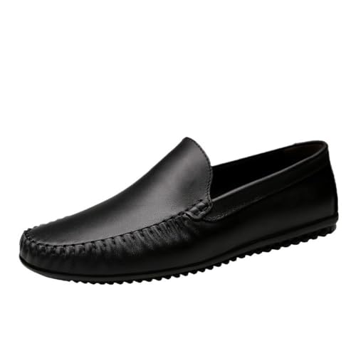 Mens Loafers Simple Moccasins Shoes Driving Loafers Leather Comfortable Wedding Casual Resistant Anti-Slip Slip On