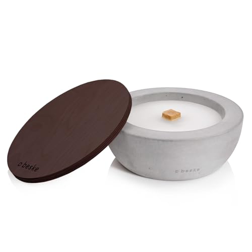 Betonfeuer® - Das Original der Beske-Manufaktur | Modell 'Savo' | Ø25cm mit Dauerdocht | Wiederbefüllbare Fackel | Unendliche Brenndauer | Recycling von...