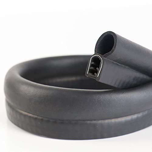 9/16Inch U Height-Weather Stripping With Top Bulb-Fits 0.39Inch Gap Range-Pvc Rubber Seal With Metal-Strong But Flexible-Collision Avoidance For Cars,Rvs,Trucks Door-Black (5Ft) #TOP19