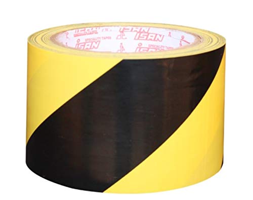 ISAN® YELLOW BLACK Striped Vinyl Floor Marking Tape 72mm (3" Approx) Width X 15Mtr Length, PVC, Non-Abresive Caution Tape (1 Pc.) (B09HKB8XYL) Amazon Price History, Amazon Price Tracker