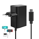 【Fácil de usar】Compatible con la base de Nintendo Switch/Switch Lite y el control pro. Pequeño y portátil, liviano y cabe en su bolso o mochila cuando vaya a cualquier parte. Cable de alimentación de 6 pies, un excelente cargador de repuesto o un adaptador de CA de Nintendo Switch/Switch Lite de respaldo para viajar.