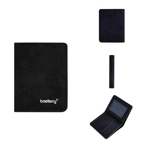 RFID Wallet for Men with Multi Card Slots, Slim Lightweight Purse Wallet RFID Blocking with Transparent Position for ID Card, Mens Bifold Wallet Purse Leather with Cash Pockets