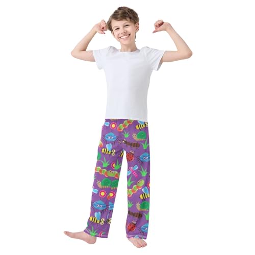 Caterpillar Snail Bee Boys Long Pants Soft Trousers Elastic Waist Kids Lounge Bottoms with Pockets S-XL2