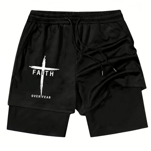 Short de sport homme deux en un avec cuissard intégré pour fitness