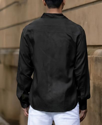 Image of IndoPrimo Men's Regular Fit Cotton Casual Shirt | Premium Solid Full Sleeve Shirt