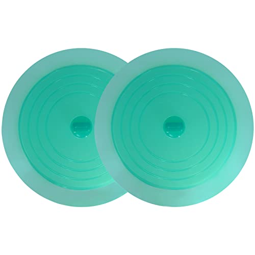 V-TOP Tub Stopper 2 Pack, 6 inches Large Silicone Drain Plug Hair Stopper Flat Suction Cover for Kitchen Bathroom Gadgets and Accessories (Green Transparent)
