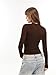 Danysu Womens Bulit in Bra Double Lined Nylon Long Sleeve Tops Crew Neck High Stretchy Fitted Fall Fashion Shirts 2025 Dark Coconut M