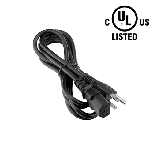 Cable de alimentación CA de 3 puntas y 6 pies, certificado UL, compatible con máquina de vibración Natini ZZ-SZ312-Grey, 310black, 310red, 310silver miniatura 2