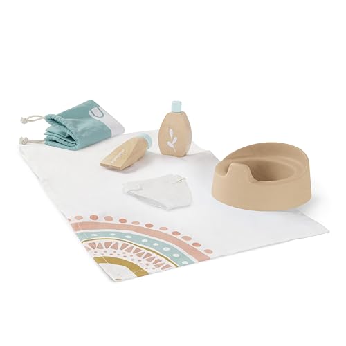 Miniland 94061 Hygiene-Set aus Holz für Puppen