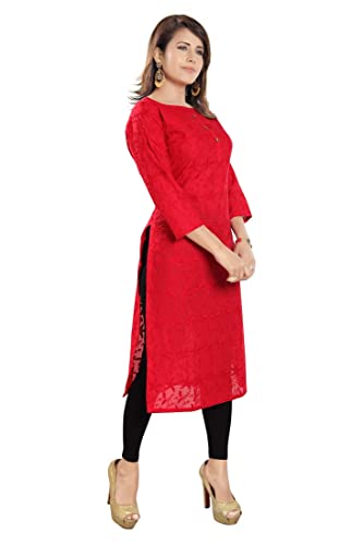 Image of DARIKA Women Chikankari Kurti in Dark Blue for Plus Size & Small Size.