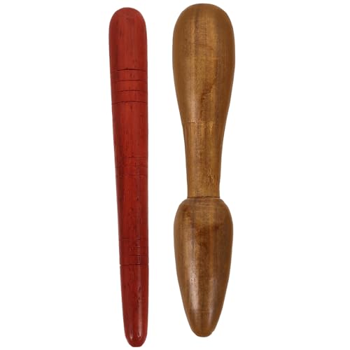 Anneome 2 piezas Bastones de Madera para Reflexología y Masaje de Pies Herramientas Tradicionales para Mejorar Circulación y Alivio de Fatiga Muscular Portátiles y Duraderos