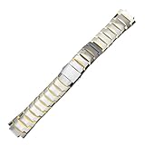 XTVKFWJAB Cinturino for orologio Rado 6021 Series in acciaio al tungsteno massiccio con fibbia a farfalla e bocca concava, cinturino for da uomo donna, 21 * 12 mm, 13,5 * 6,5(Silver gold,13.5-6.5mm)
