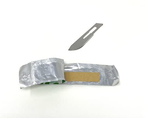Disposable Surgical Scalpel Blades Sterile High Grade Carbon Steel 2.1% 10xx Individually Foil Wrapped Size 22 Box of 100 - Thumbnail 2