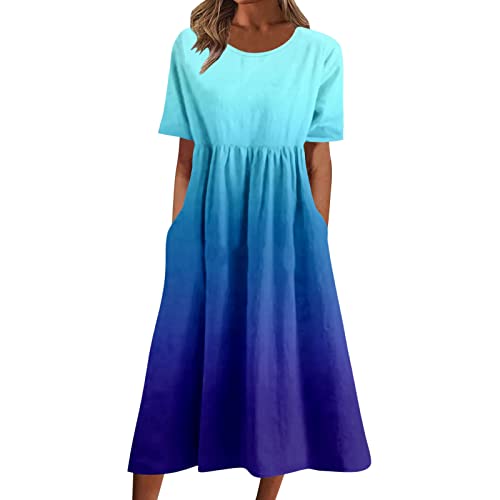 LAOSU Robe Femme Été Bohème Chic,Décontractée Été Boho Robe,Robes Grandes Tailles,Robe Cape,Robe Longue Lin,Robe Papillon,Tenue Année 50,Robes De Marques Dégriffées