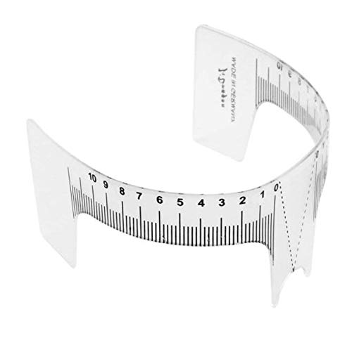 Miniatura 5 de 2 piezas de plástico para cejas, regla de tatuaje, plantilla de aseo de cejas, herramientas de medida para posicionamiento de plantillas de cejas,