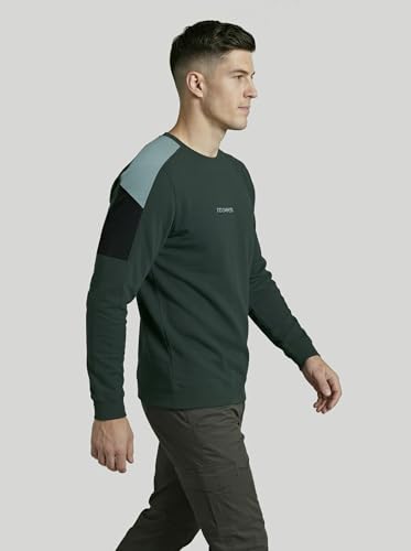 Image of TECHNOSPORT Men's Colorblock Full Sleeve T-Shirt MATPIQ Quick Dry Slim Fit Round Neck Sports Tee for Gym Casual Layering Wear UPF50+ Anti Odour