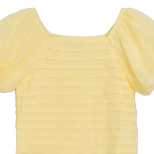 Image of Speechless Girls' Puff Sleeve Pleated Top and Skater Mini Skirt Set