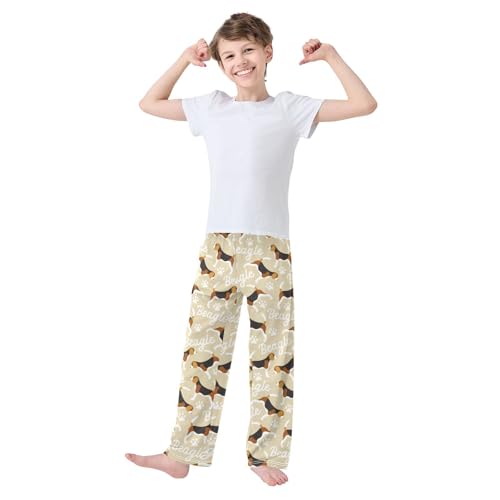 Cute Beagle Dogs Paws Boys Pants for Kids Jogger Pants with Pockets S-XL2