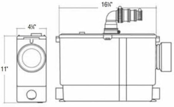SANIFLO Sanipack Macerator Pump Dimensions