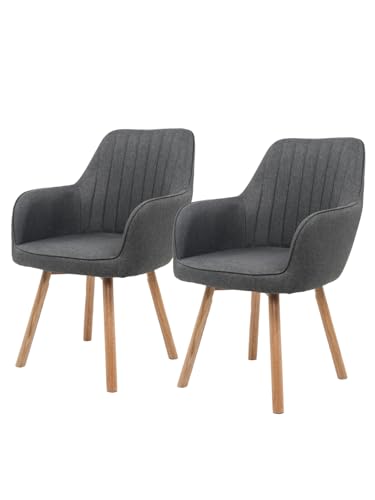 holz4home® 2er Set Esszimmerstuhl Sessel I Gepolsterter Wohnzimmerstuhl mit Holzbeinen I Sitz & Armlehnen gepolstert Beine aus Eichenholz I Stuhl für Wohnzimmer Esszimmer Schlafzimmer (Anthrazit) holz4home® 2er Set Esszimmerstuhl Sessel I Gepolsterter Wohnzimmerstuhl mit Holzbeinen I Sitz & Armlehnen gepolstert Beine aus Eichenholz I Stuhl für Wohnzimmer Esszimmer Schlafzimmer (Anthrazit)
