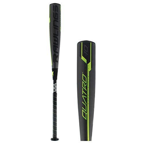 Rawlings 2019 Quatro Pro USA Youth Baseball Bat (-10), 30 inch / 20 oz