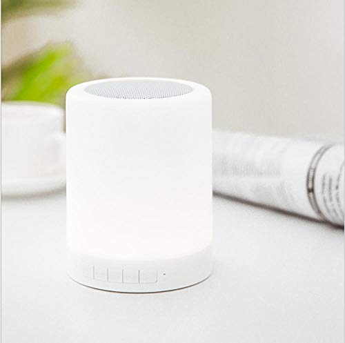 Preisvergleich Produktbild Generisches Jungen Nachtlicht Bluetooth Lautsprecher Licht Touch Sensor Nachtlicht Nachttischlampe dimmbar warme Lampe variable Farbe tragbare Campinglampe-Weiß-keine Bildschirmanzeige