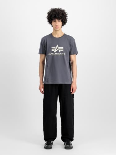 Alpha Industries Basic T 2 Pack T-Shirt für Herren Grey Black/Dark Petrol – Ansicht 3